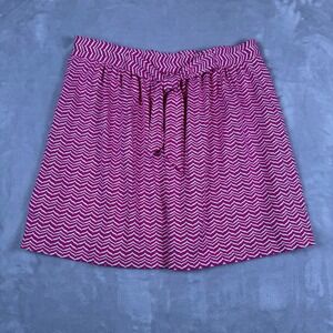Vineyard Vines Pink Chevron Tie Waist Mini Skirt Womens Medium Preppy ZigZag